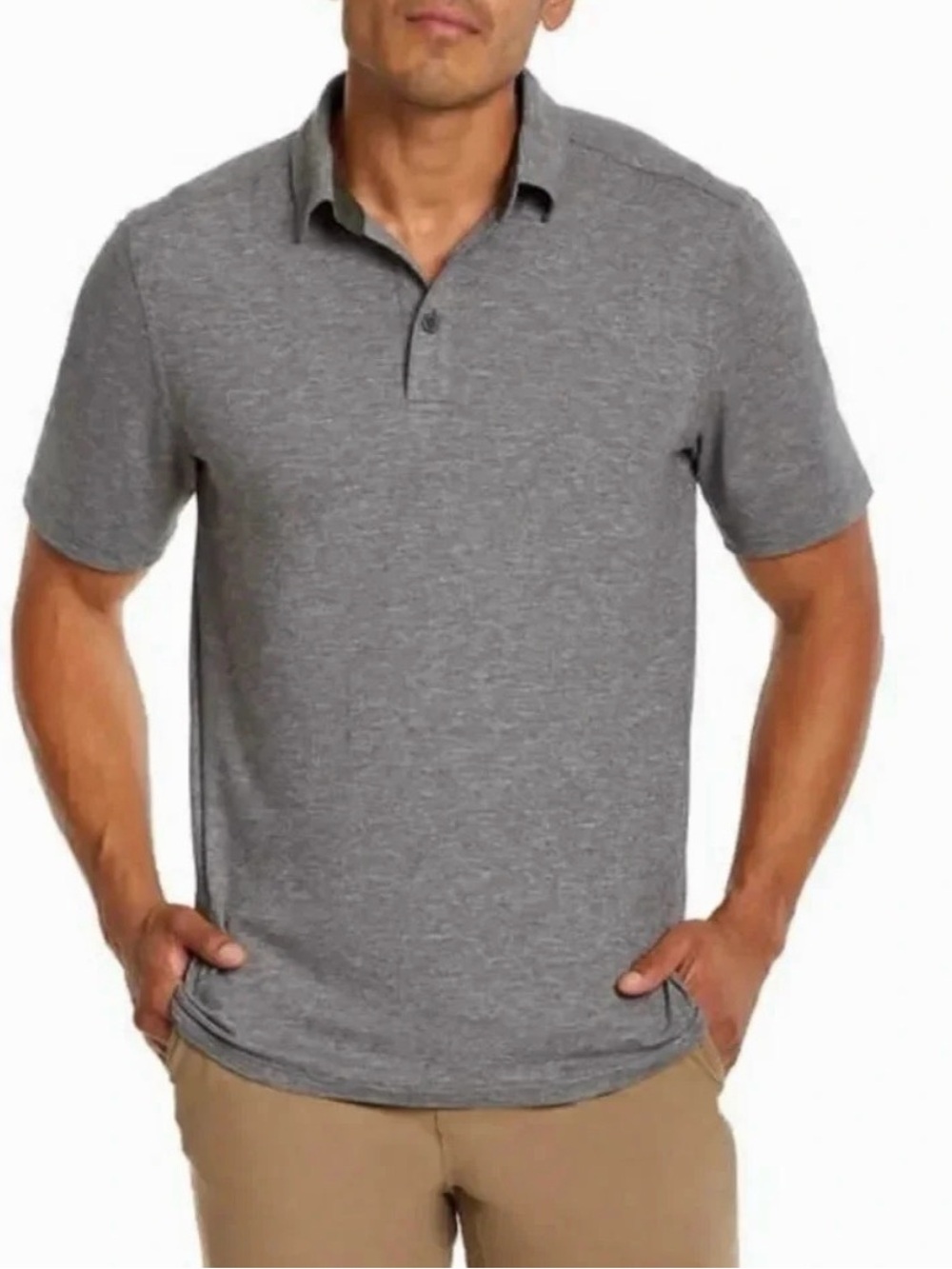 G.H. Bass & Co. Heather Grey Short-Sleeve Polo